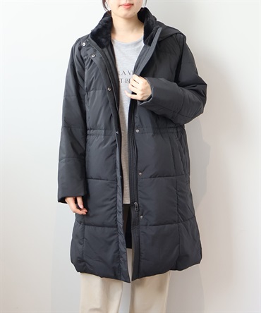 【L～５L】ハイブリッド ロング ダウンコート(00クロ-４Ｌ-0340123-00-040)