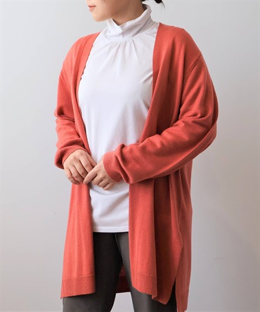 【LL～６L】【WEB/一部店舗限定】【抗ピル】 トッパー カーディガン(41オレンジ-６Ｌ-0340468-41-342)