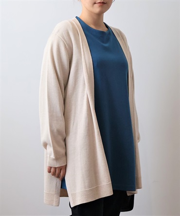 【LL～６L】【WEB/一部店舗限定】【抗ピル】 トッパー カーディガン(52クリーム-５Ｌ-0340468-52-041)