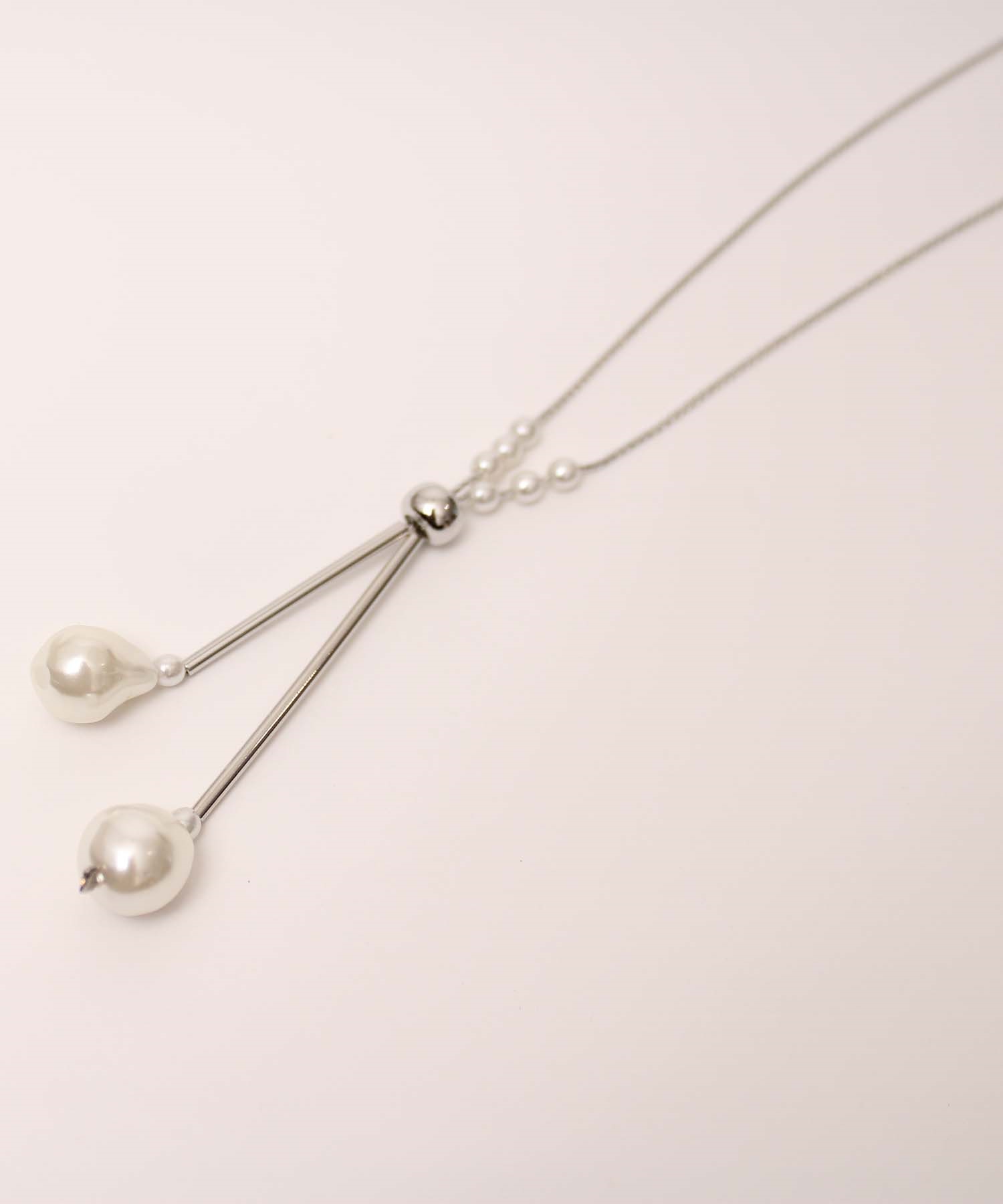 【ネックレス】スライド アジャスター パール ネックレス(13シルバー-フリー-0340956-13-900)