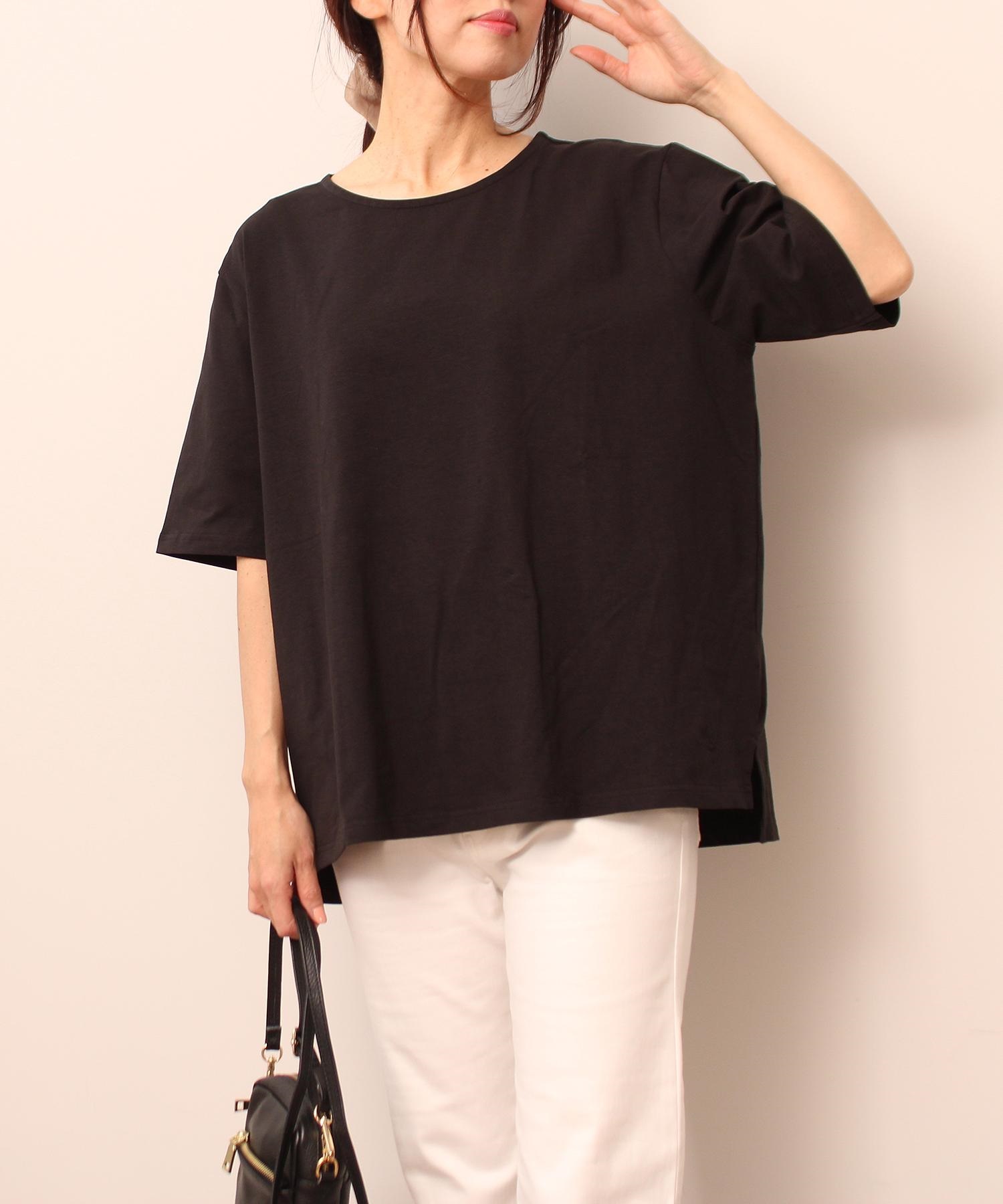 【汗染み防止加工】 ボックス Tシャツ(00クロ-Ｌ-0342473-00-032)