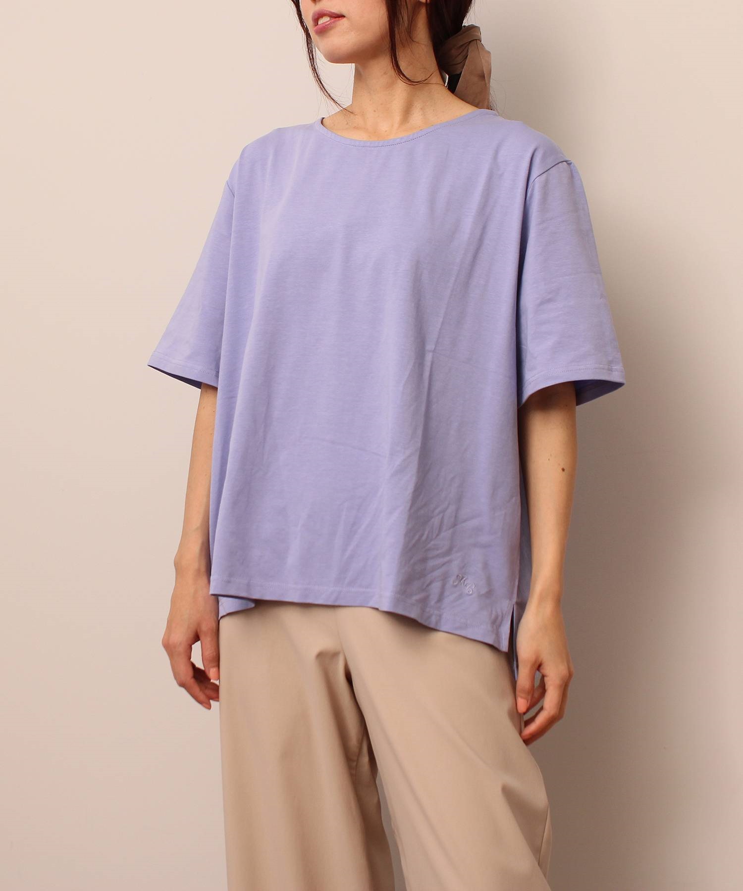【汗染み防止加工】 ボックス Tシャツ(71ブルー-Ｌ-0342473-71-032)