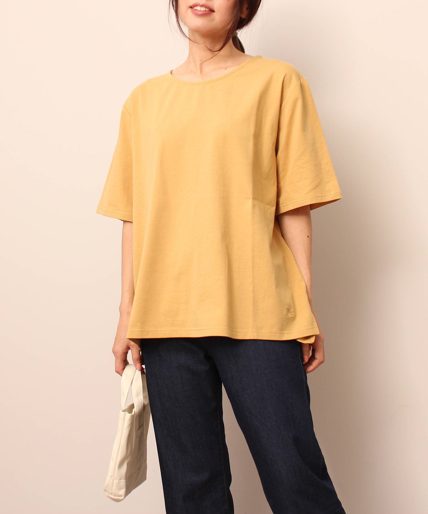 【汗染み防止加工】 ボックス Tシャツ(83キャメル-Ｌ-0342473-83-032)