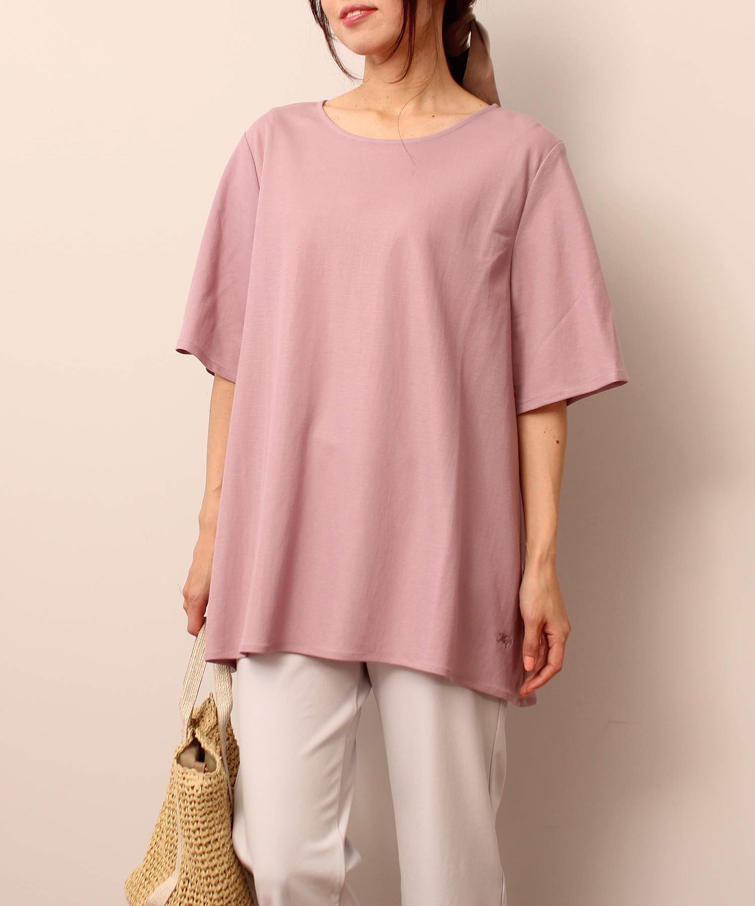 【L～5L】モクロディ― フレア Tシャツ(32ピンク-Ｌ-0342474-32-032)