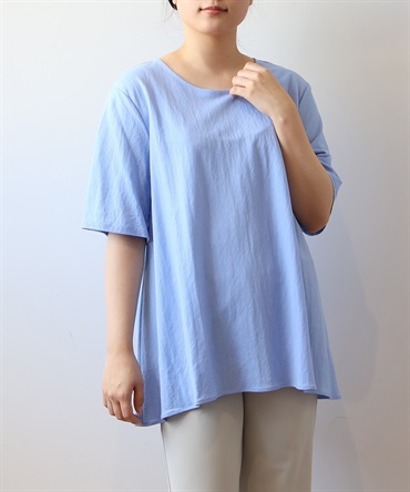 【Ｌ～６L】モクロディ フレア Tシャツ(71ブルー-Ｌ-0342490-71-032)