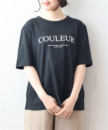 【Ｌ～5L】コットン天竺 ロゴプリント Tシャツ(00クロ-ＬＬ-0342491-00-033)