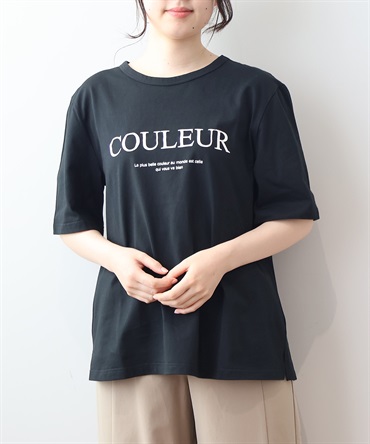 【Ｌ～5L】コットン天竺 ロゴプリント Tシャツ