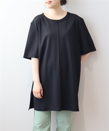 【ＬL～６L】【WEB&一部店舗】【UVカット・接触冷感】 モクロディビンテージ 切替え チュニック(00クロ-５Ｌ-0342494-00-041)