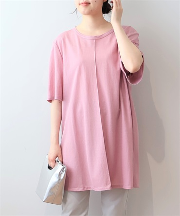 【ＬL～６L】【WEB&一部店舗】【UVカット・接触冷感】 モクロディビンテージ 切替え チュニック(22ラベンダー-６Ｌ-0342494-22-342)