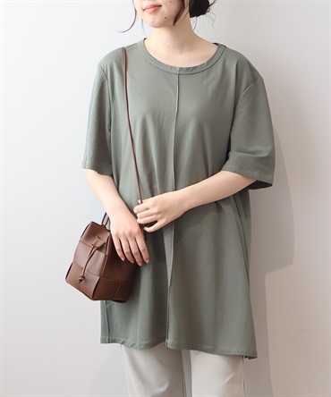 【ＬL～６L】【WEB&一部店舗】【UVカット・接触冷感】 モクロディビンテージ 切替え チュニック(63カーキ-３Ｌ-0342494-63-035)