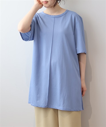 【ＬL～６L】【WEB&一部店舗】【UVカット・接触冷感】 モクロディビンテージ 切替え チュニック(72サックス-３Ｌ-0342494-72-035)