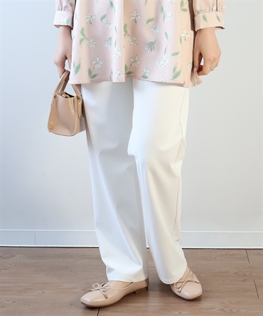 【L～６L】すっきり ストレート ストレッチ パンツ(01オフ-６Ｌ-0342851-01-342)