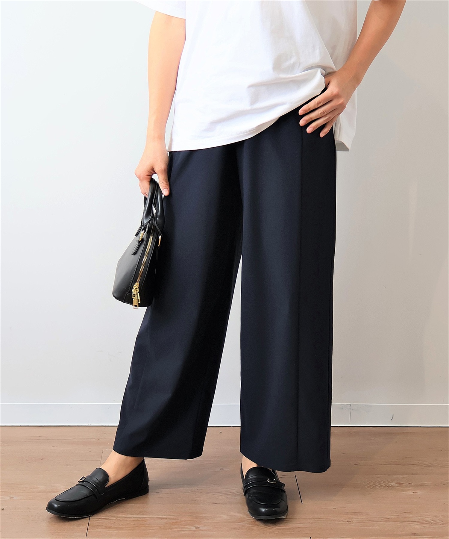【L～6L】切替え ストレッチ ワイドパンツ(70コン-Ｌ-0342852-70-032)