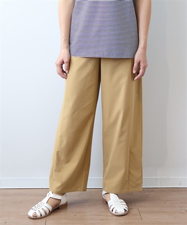 【L～6L】切替え ストレッチ ワイドパンツ(83キャメル-５Ｌ-0342852-83-041)
