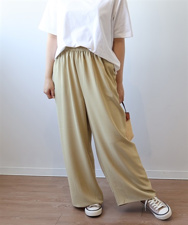 【Ｌ～６L】エステルビンテージ イージーワイドパンツ(82ベージュ-Ｌ-0342857-82-032)