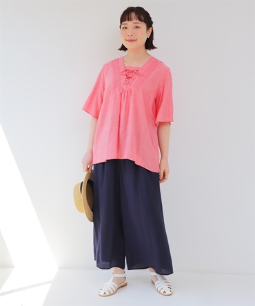 【L～6L】スラブワッシャー イージーパンツ(70コン-３Ｌ-0342859-70-035)