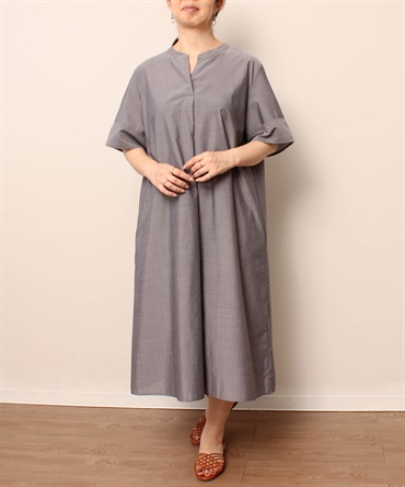 【WEB＆一部店舗限定】 スキッパー シャツ ワンピース(70コンシャンブレー-３Ｌ-0343152-70-035)