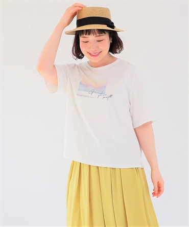 【L～5L】コットン天竺 グラフィック Tシャツ(01オフ-Ｌ-0343529-01-032)