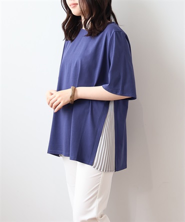【LL～6L】【WEB/一部店舗限定】 サイドプリーツ カットソー