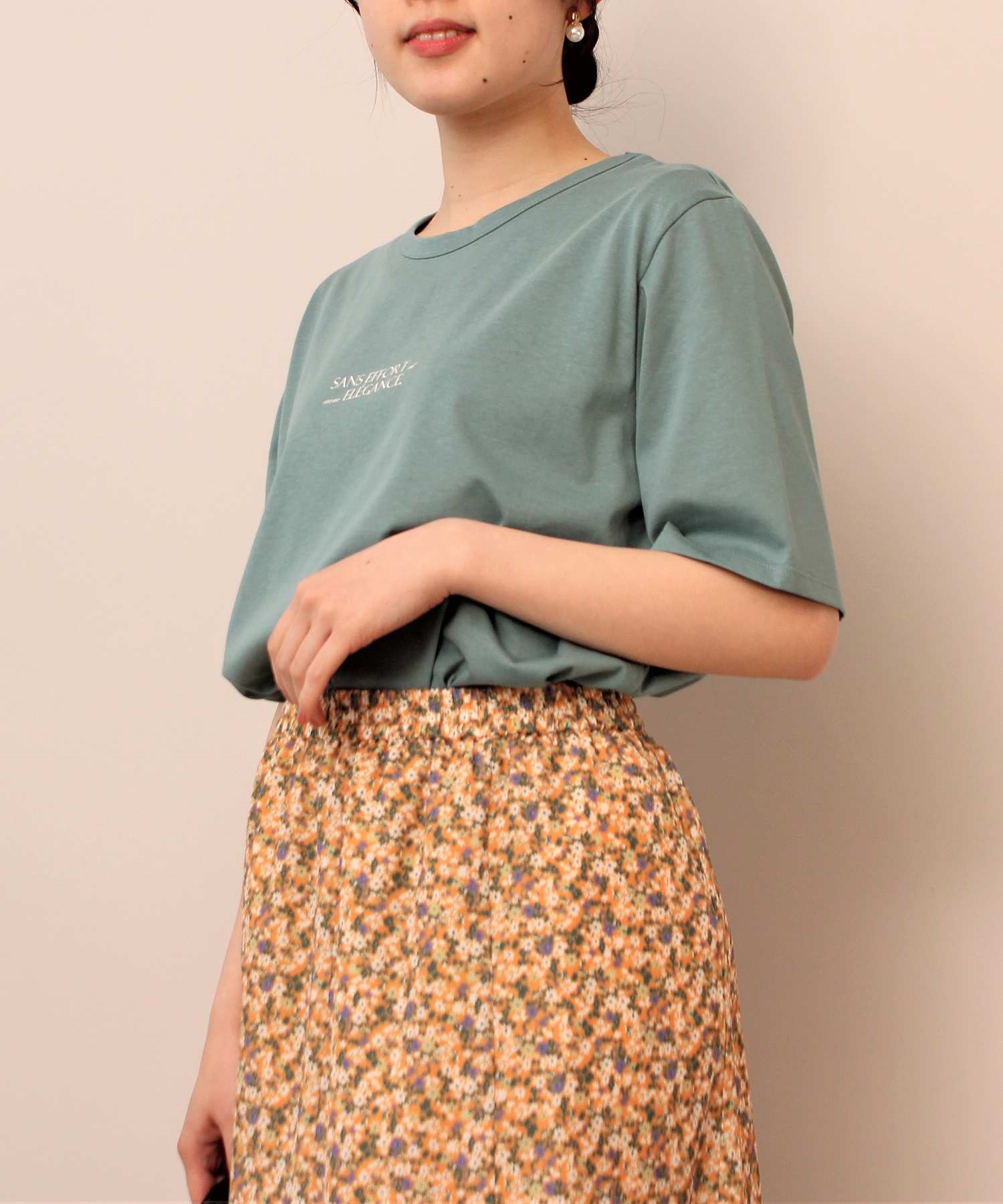 【L～5L】半袖 ロゴ Tシャツ(71ブルー-Ｌ-0347517-71-032)