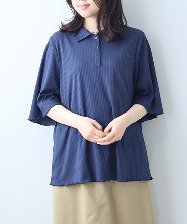 【Ｌ～5L】ランダムテレコ ポロシャツ(70コン-４Ｌ-0347526-70-040)