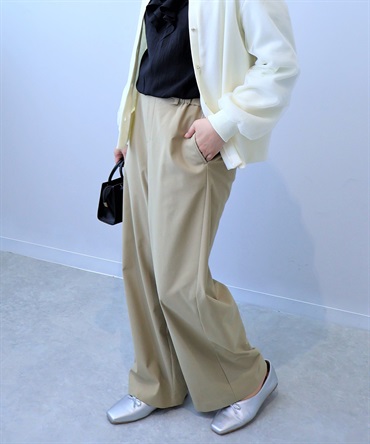【Ｌ～５L】ストレッチ ワイドパンツ(83キャメル-ＬＬ-0347805-83-033)