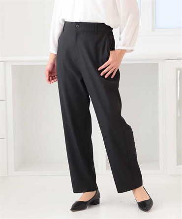 【L～５L】【セットアップ/ウォッシャブル】 ストレートパンツ(10チャコールグレー-５Ｌ-0361207-10-041)