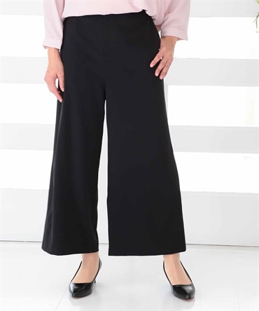 【L～6L】【セットアップ】 サテン ワイドパンツ(00クロ-３Ｌ-0361209-00-035)