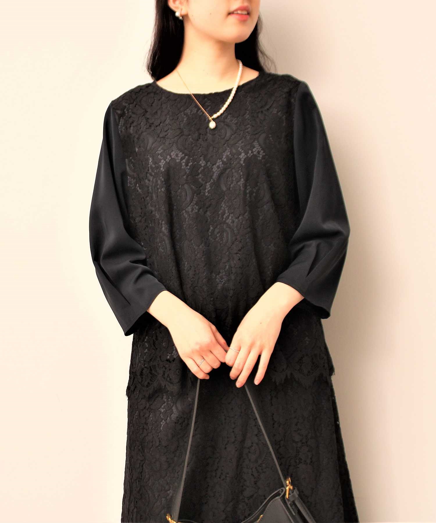 【Ｌ～５L】スカラ レース ブラウス(70コン-Ｌ-0361625-70-032)