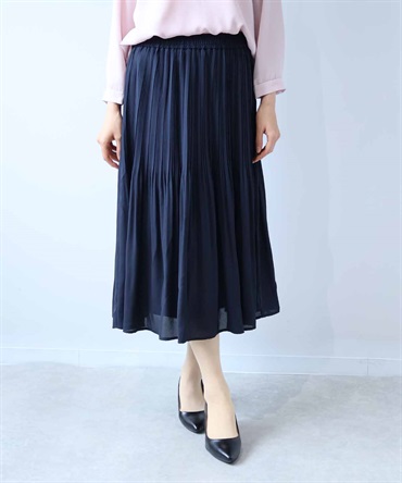 【L～6L】ジョーゼット プリーツスカート