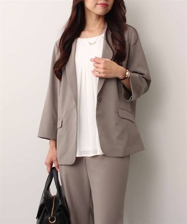 【L～5L】【接触冷感･吸汗速乾】 セットアップ ジャケット(63カーキ-Ｌ-0362202-63-032)