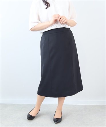 【L～6L】【接触冷感】【吸湿速乾】 リネンライク セットアップ スカート(00クロ-ＬＬ-0362210-00-033)
