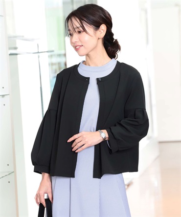【L～５L】カットジョーゼット カーディガン ジャケット