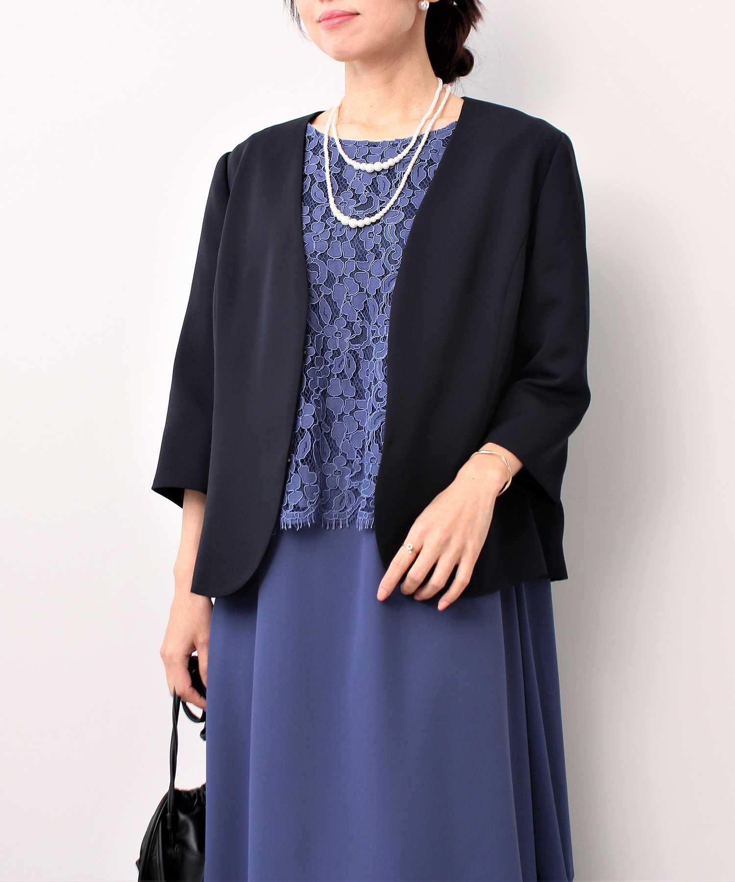 【セミフォーマル】 ノーカラー ジャケット(70コン-Ｌ-0362324-70-032)