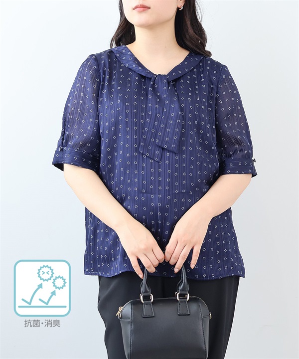 【L～6L】ジョーゼット ボウタイブラウス