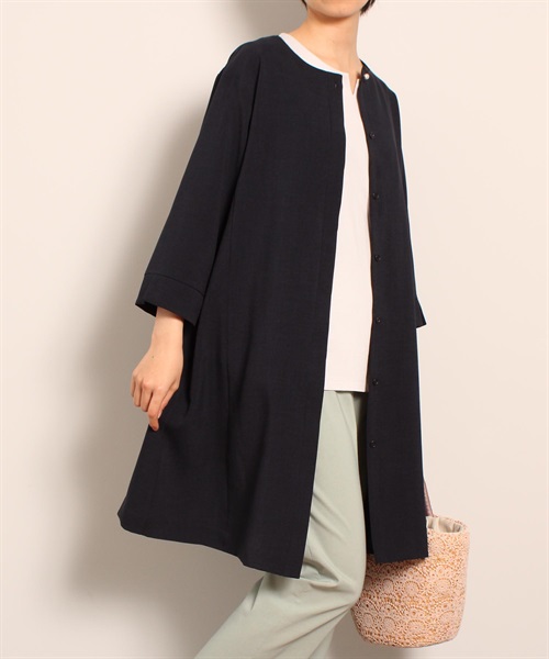 【M～５L】イージーケア リネン風 ロングシャツ(70コン-Ｍ-0362678-70-031)