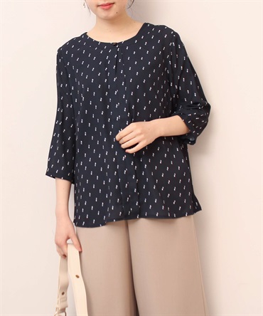 【L～5L】フロンド タック ブラウス(70コン-３Ｌ-0362699-70-035)