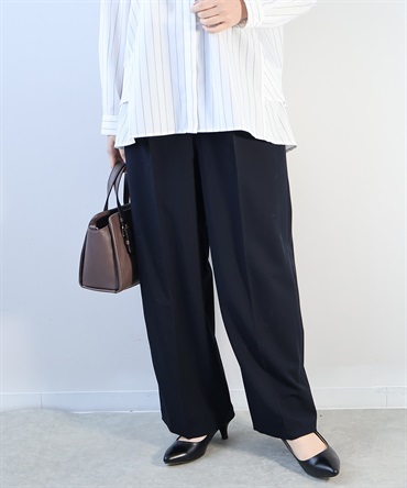 【Ｌ～５L】センタープレス タック ワイドパンツ(70コン-Ｌ-0362845-70-032)