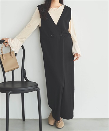 カシュクールサロペット(00ブラック-XS-0586071-00-028)