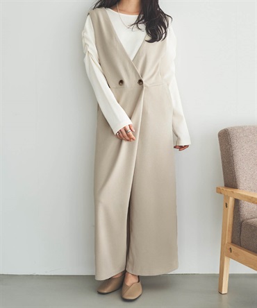 カシュクールサロペット(82グレージュ-XS-0586071-82-028)