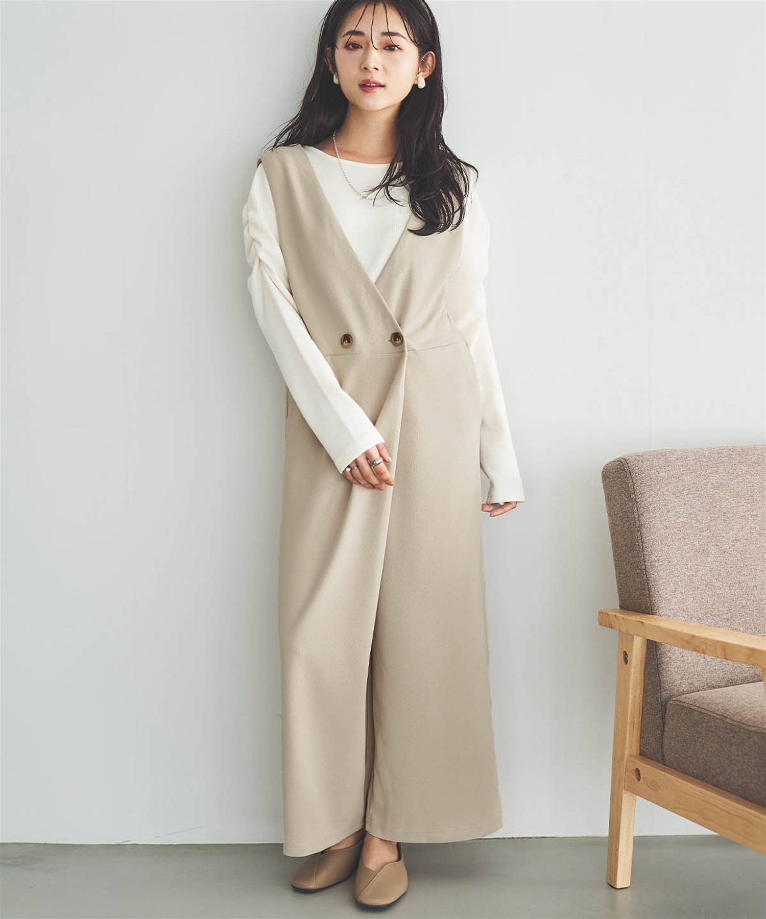 カシュクールサロペット