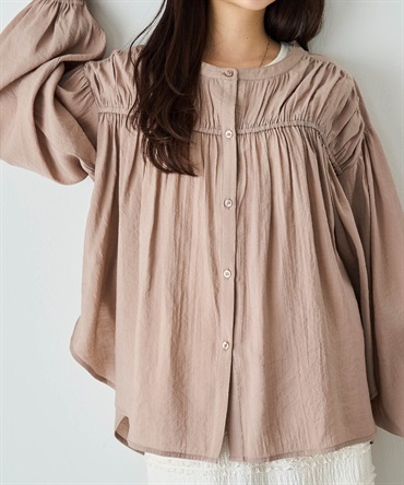 シャーリング チュニックシャツ(85モカ-ＯＮＥ　ＳＩＺＥ-0586092-85-498)
