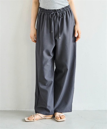 【新色登場♪】【UVケア・接触冷感】 リラックスワイドパンツ(10チャコールグレー-Ｓ－Ｓｈｏｒｔ-0586098-10-491)