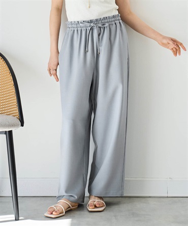 【新色登場♪】【UVケア・接触冷感】 リラックスワイドパンツ(72アイスブルー-S-Regular-0586098-72-495)