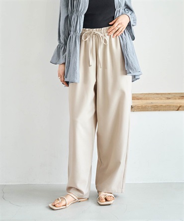 【新色登場♪】【UVケア・接触冷感】 リラックスワイドパンツ(82グレージュ-Ｍ－Ｓｈｏｒｔ-0586098-82-492)