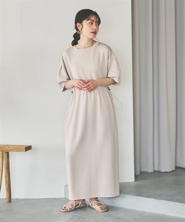 【新色】ドロストスウェットワンピース(82ベージュ-ＸＳ-0587033-82-028)