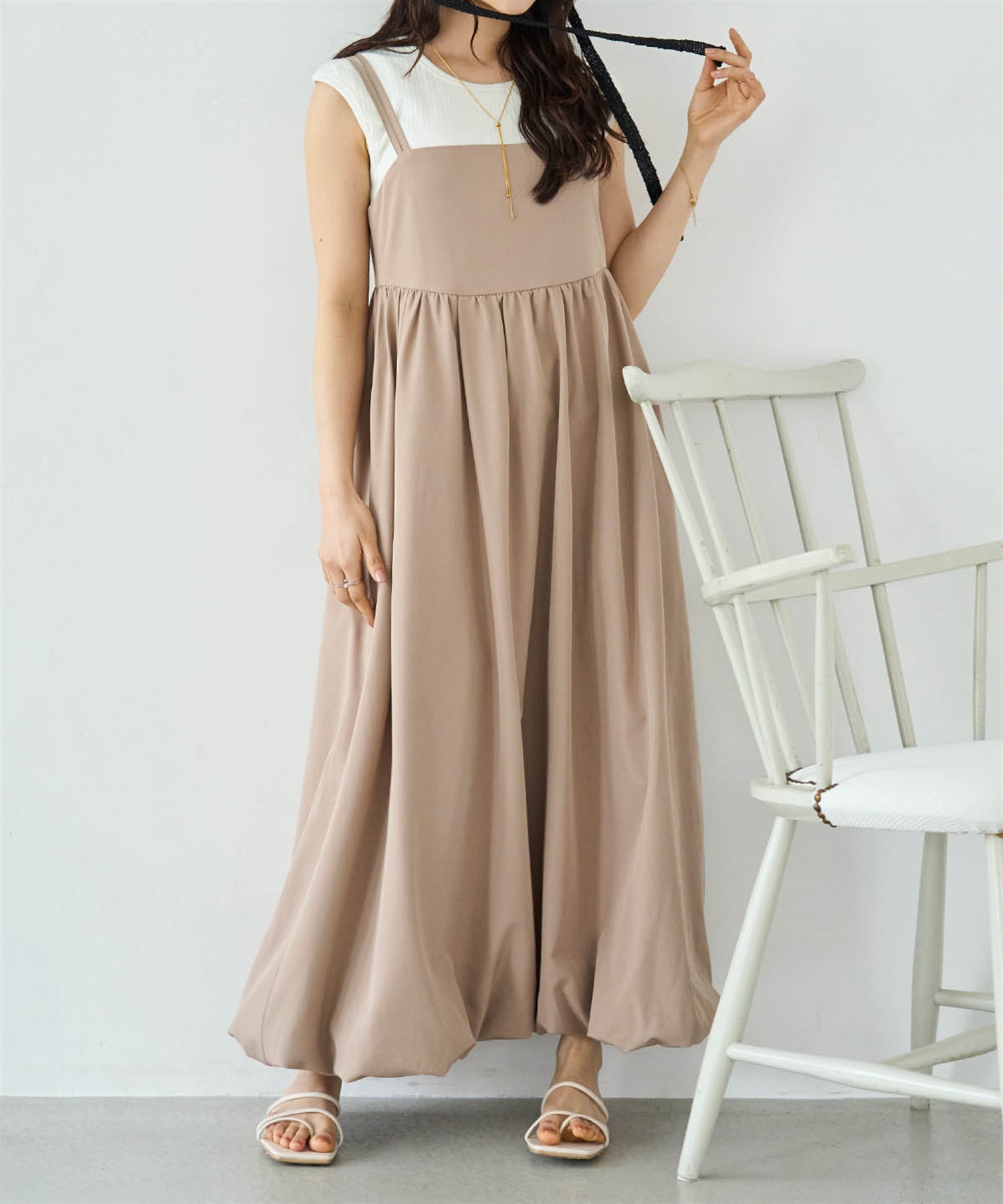 バルーンキャミワンピース(81モカ-ＸＳ-0587102-81-028)