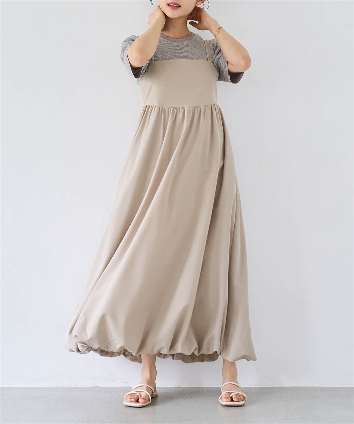 バルーンキャミワンピース(82ベージュ-ＸＳ-0587102-82-028)