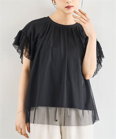 チュールドッキングトップス(00ブラック-ＯＮＥ　ＳＩＺＥ-0587109-00-498)