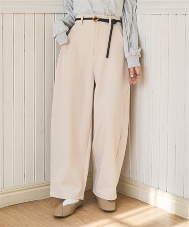 美シルエットカーブパンツ(02アイボリー-S-Short-0588071-02-491)